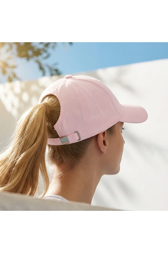 Half-Top Ponytail Bucket Hat, Hollow-Out Visor Cap Sun Protection Hat, Breathable Mesh Open Top Baseball Cap for Women, Adjustable