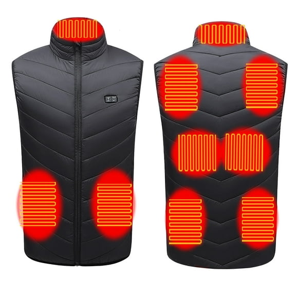Haliyee Heated Vest -9 Heated Zones，USB Electric Heated Vest Heated Jacket Winter Vest for Outdoor Motorcycle Camping Fishing Skiing（L）