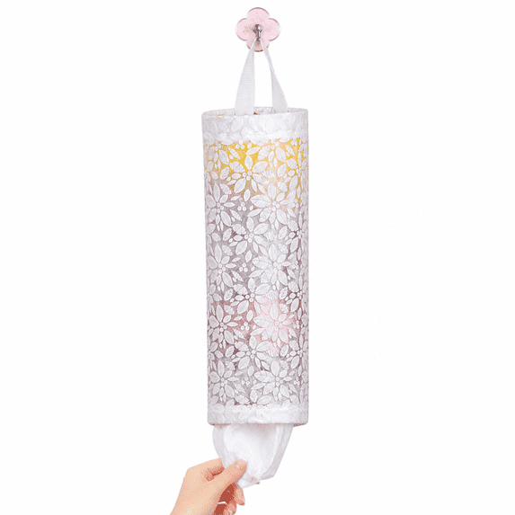 Tumdkd Plastic Bag Holder Grocery Bags Holders, Wall Hanging Large Grocery Bag Storage Dispenser Shopping Bag Carrier Holder Organizer, Folding Recycling Garbage Bag Holder for Trash Bags