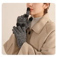 thumbnail image 1 of Haliyee Winter Gloves Women，Stretchy Knit Warm Gloves，Winter Touchscreen Gloves Cable Knit Warm Lined 3 Fingers Dual-layer Touch Screen Texting Thermal，Running Gloves, 1 of 2