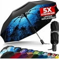 thumbnail image 1 of Tumella Windproof Folding Rain Umbrellas, Moonlight, 1 of 5