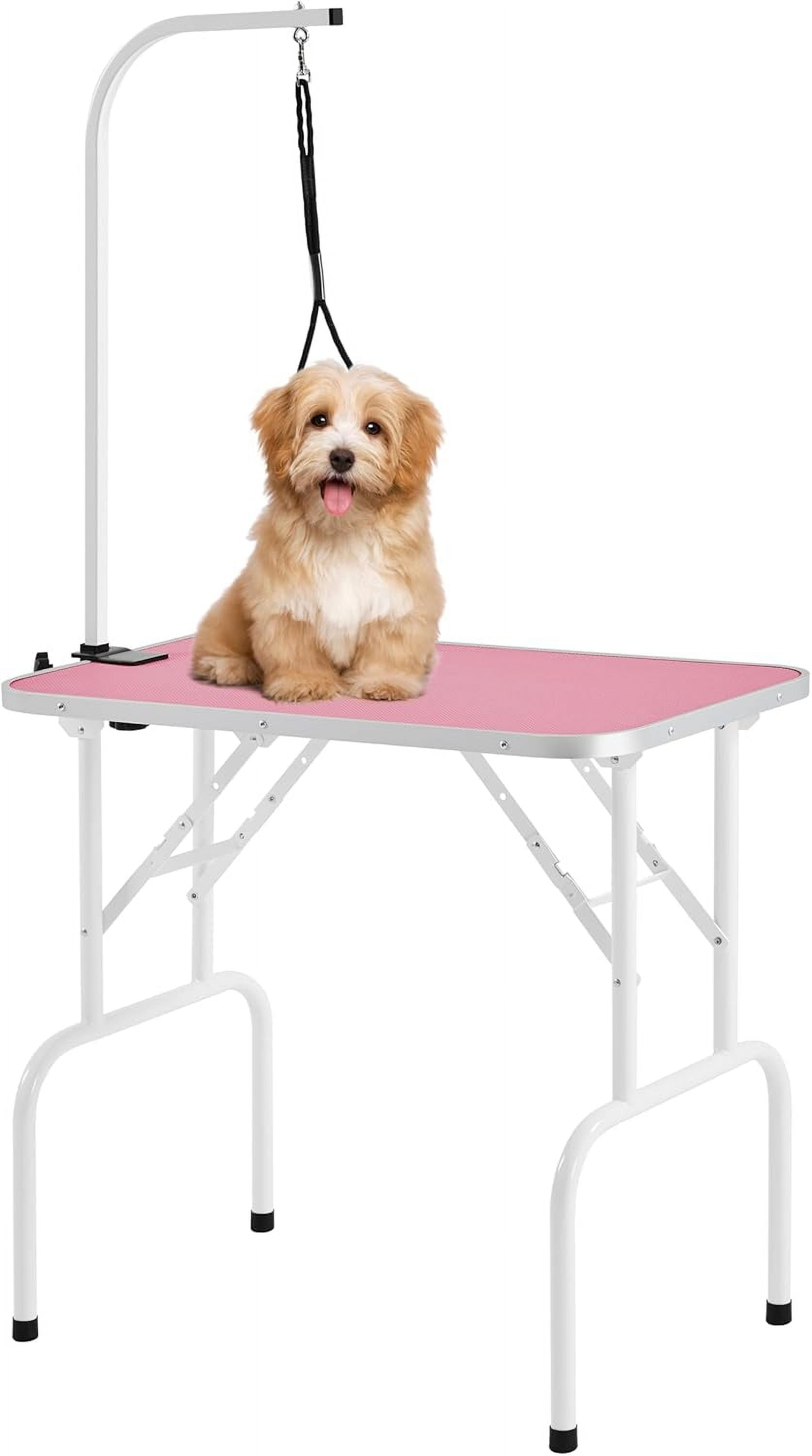 Tumis 32-inch Foldable Pet Dog Grooming Table w/Adjustable Height Arm ... - Dog Drying Table Dimensions