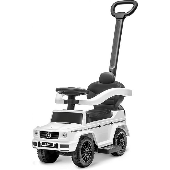 Pebble Kids Outdoor Stroller Mercedes G-Wagon for Toddlers 1 to 3 Years Old with Music, Horn Sounds, and Handle, White