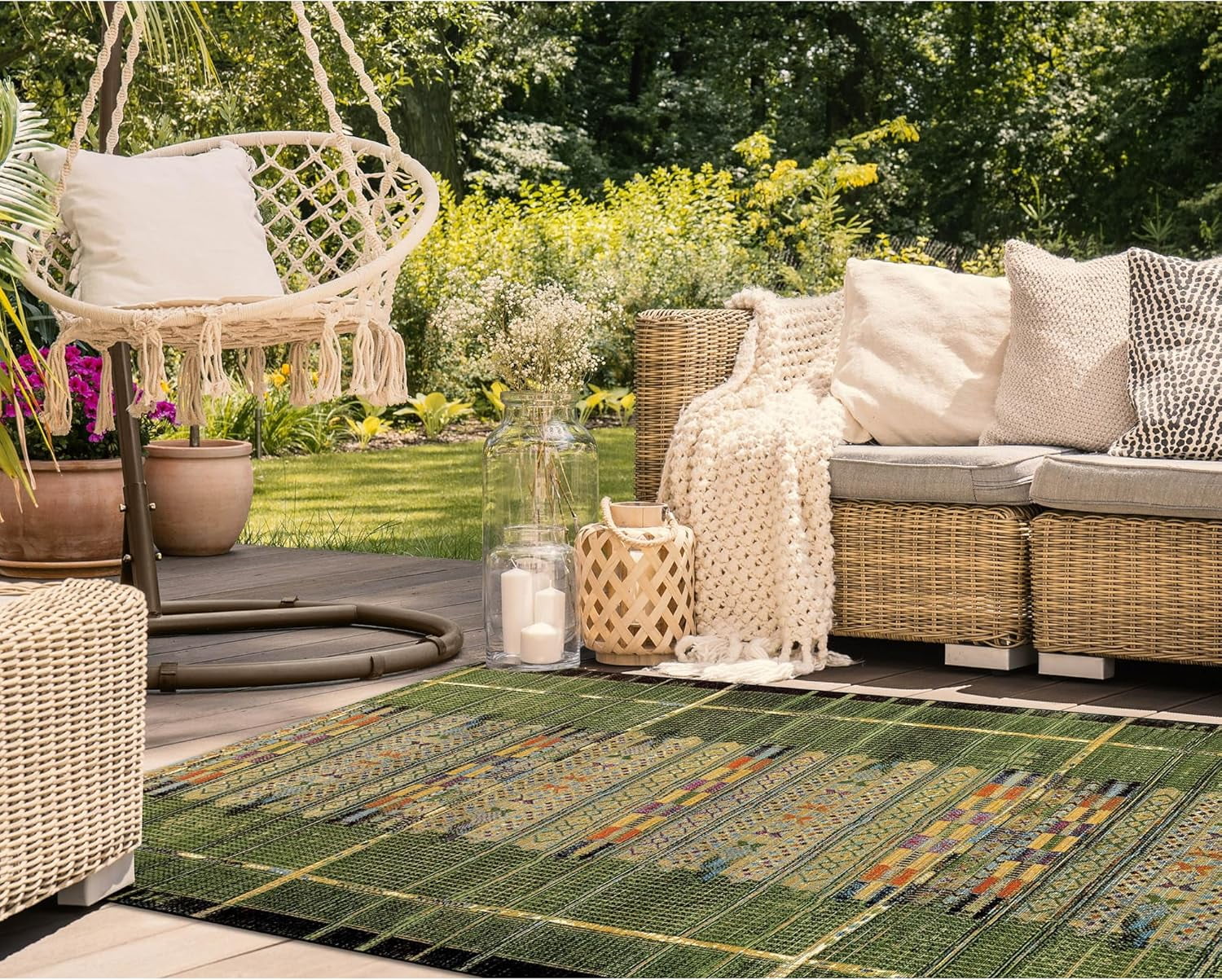 Tumis Marina Indoor Outdoor Rug - Tribal Design, Comfortable & Durable ...