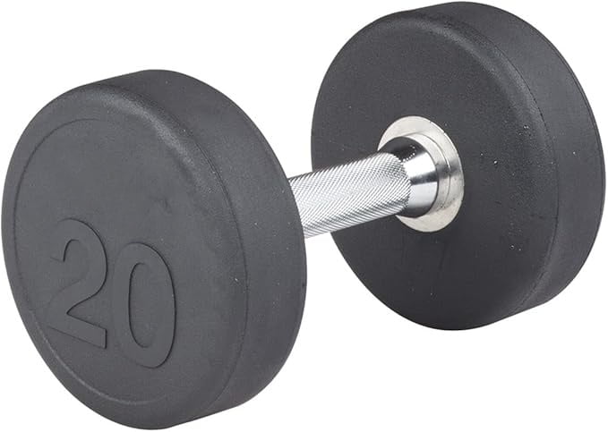 Tumis Premium Round Rubber-Coated Cast Iron Dumbbells with Solid