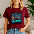thumbnail image 1 of Tummy Ache Survivor Cat Word Shirt, Meme Tee, Trending Tshirt, Raccoon Shirt, Funny Friend Gift, 1 of 5