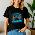 thumbnail image 1 of Tummy Ache Survivor Cat Word Shirt, Meme Tee, Trending Tshirt, Raccoon Shirt, Funny Friend Gift, 1 of 5