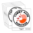 thumbnail image 1 of Tummy Ache Survivor Merit Badge Car Window Bumper Water Bottle Phone Tablet Laptop Waterproof Vinyl Decal Sticker Set 5-Pack - Gloss Finish - 3.0", 1 of 7