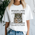 thumbnail image 1 of Tummy Ache Survivor Shirt, Cat Meme Tee, Funny Saying Cats Animal, Cat Lover Gift, 1 of 5