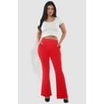 thumbnail image 1 of Tummy Control Butt Sculpting Flare Pants With Pockets - Barbados Cherry, 1 of 7