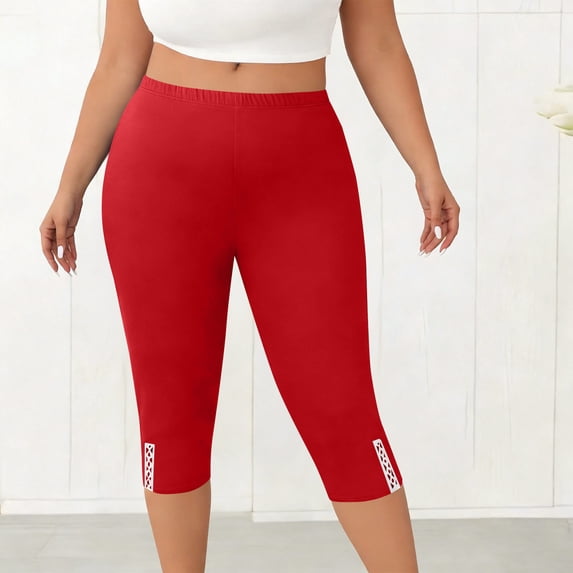 Tummy Control Capri Leggings for Women High Waisted Cropped Yoga Pants Hollow Out Detail Knee Length Bottoms Workout Gym Activewear