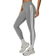 thumbnail image 1 of Tummy Control Compression Leggings for Women, High Waist Workout Running Yoga Pants Gray White XXL, 1 of 8