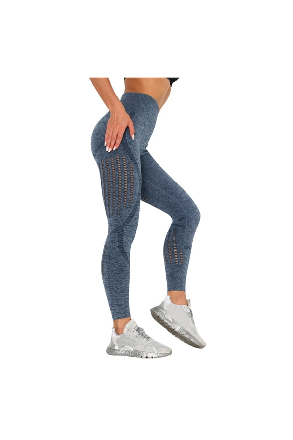 Tummy Control Leggings for Women Tight Up Running Sport Push Stretchy Yoga Pants,Navy,L