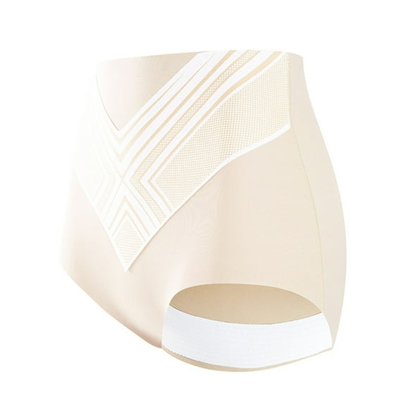 Tummy Control Panties, Prolriy Silk Antibacterial Shaping Shorts Tummy Briefs Tummy Shaping Shorts Titanium Fiber Seamless Womens Underwear Beige M