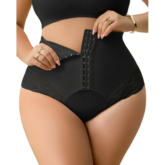Tummy Control Panties for Women High Waisted Lace Shapewear Briefs Slimming Waist Shaper