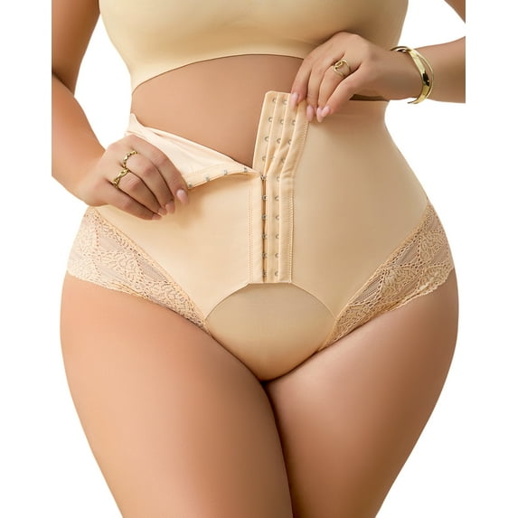 Tummy Control Panties for Women High Waisted Lace Shapewear Briefs Slimming Waist Shaper