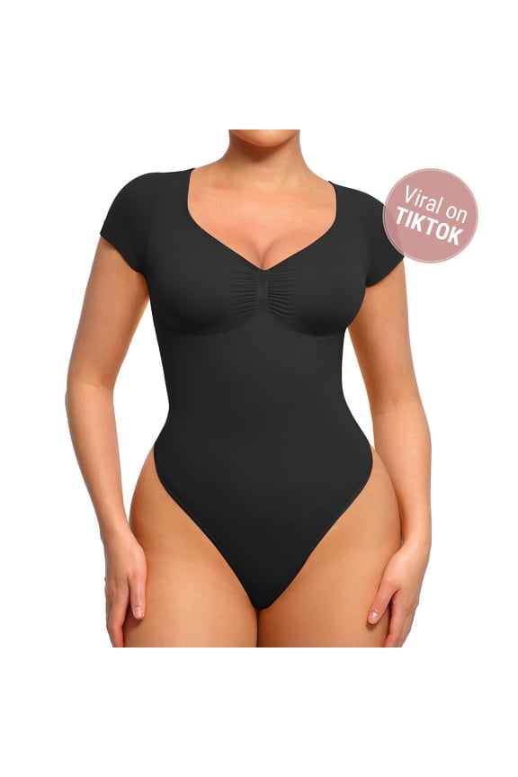 Tummy Control Seamless Short-Sleeve Bodysuit
