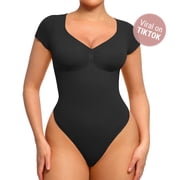 FeelinGirl Tummy Control Seamless Short-Sleeve Bodysuit
