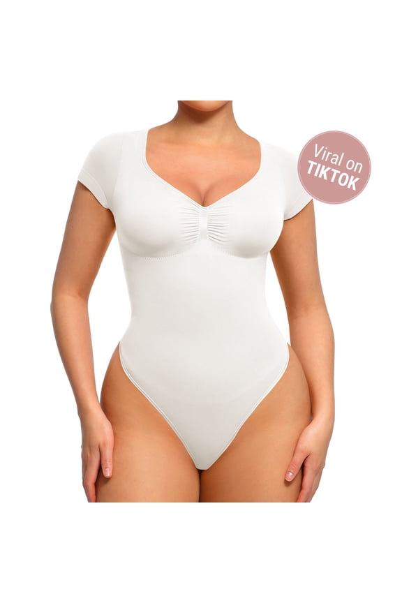 Tummy Control Seamless Short-Sleeve Bodysuit