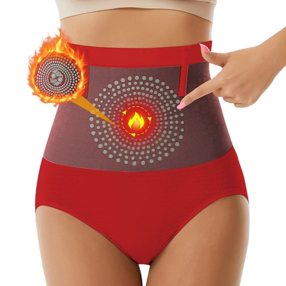 Tummy Control Shapewear For Women High Waisted Seamless Underwear Breathable Burning Thermogenic Fat Girdle Shorts,Red,Large