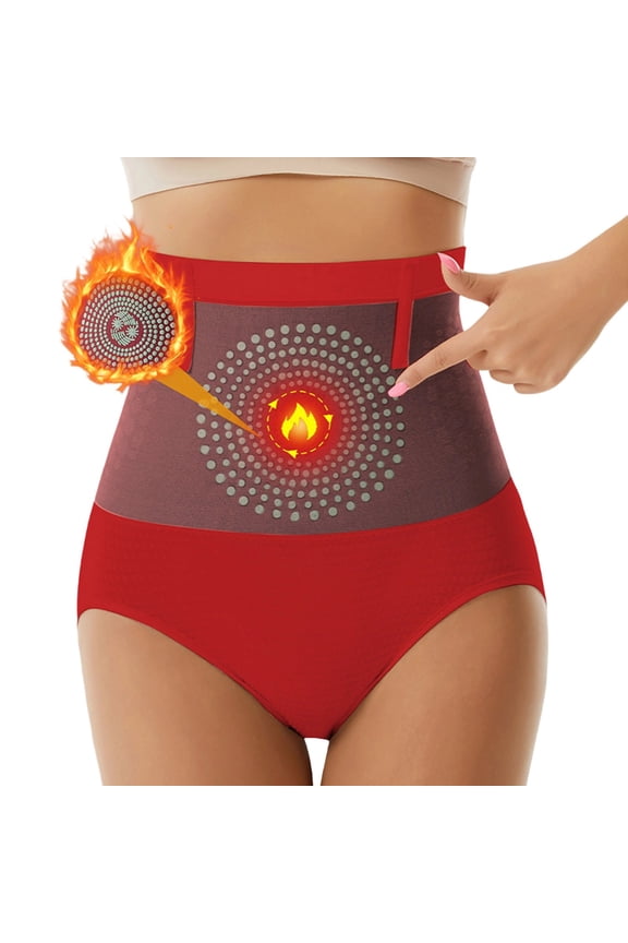 Tummy Control Shapewear For Women High Waisted Seamless Underwear Breathable Burning Thermogenic Fat Girdle Shorts,Red,Medium
