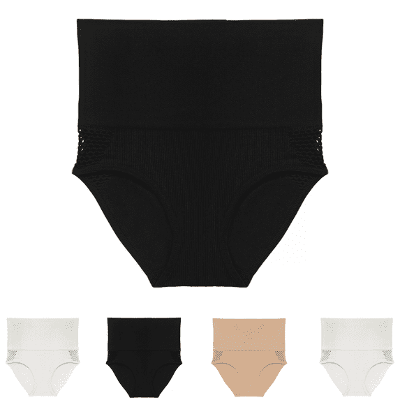Tummy Control Shapewear Panty for Women Seamless Body Shaper Panties High Waist Shaping Underwear Brief,Black S