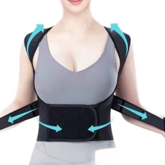 Tummy Control Shapewear Women Back Brace Upper Spine Support Adjustable Posture Trainer Weight Loss Helper Black XL