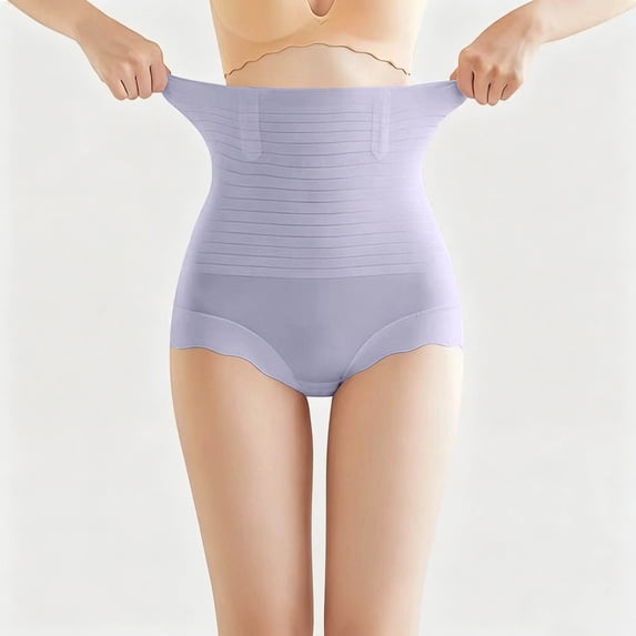 Tummy Control Shapewear for Women High Waisted Body Shaping Underwear Seamless Panties 4-in-1 Compression Panty Girdle(Purple,XXL)