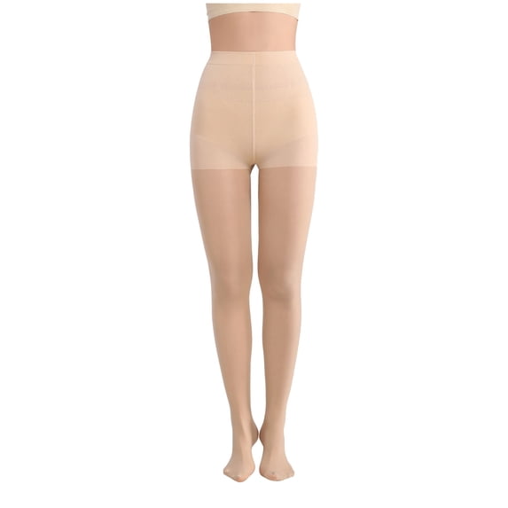 Tummy Control Sheer Tights for Women Hihg Waist Comfortable Stockings Lightweight Translucent Non Slip Pantyhose with Reinforced Toes