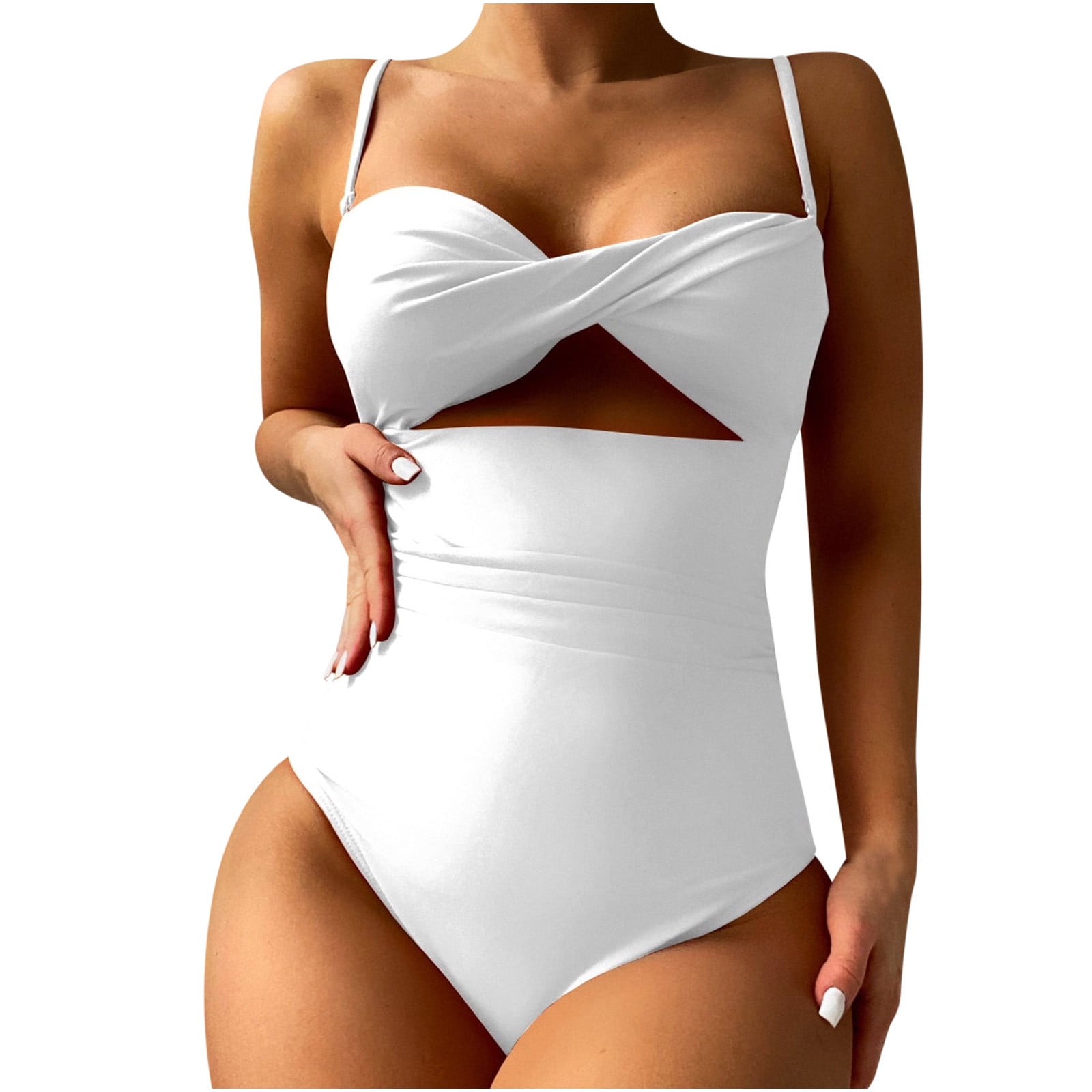 Women's Swimming One-Piece Swimsuit Lexa XP - Line White