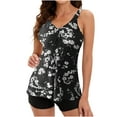 thumbnail image 1 of Tummy Control Swimsuits for Women Modest Tankini Swimsuits Boyshorts Tank Tops Swimwear Floral Two Piece Bathing Suit, 1 of 4