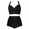 thumbnail image 1 of Tummy Control Swimsuits for Women Plus Size Two Piece Swimsuits Back Criss Cross Bathing Suit Ruched Shorts Swimwear Clearance Sale Items Cheapeast On Sale, 1 of 5