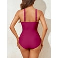 thumbnail image 1 of Tummy Control Swimsuits for Women Slimming One Piece Bathing Suit Modest Padded Ruched Push Up Long Torso Curvy Shapewear V Neck Criss Cross Swimming Suits Full Coverage Swimwear (Black), 1 of 5