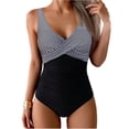 thumbnail image 1 of Tummy Control Swimsuits for Women Slimming One Piece Bathing Suit Retro Ruched Push Up Vintage Padded Swimwear White XL, 1 of 5