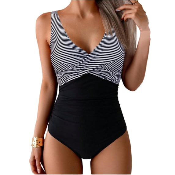 Tummy Control Swimsuits for Women Slimming One Piece Bathing Suit Retro Ruched Push Up Vintage Padded Swimwear White XL
