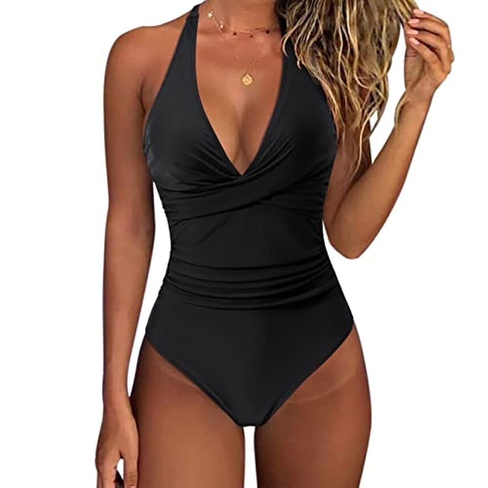 Tummy Control Swimsuits for Women Slimming One Piece Bathing Suit Retro