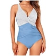 thumbnail image 1 of Tummy Control Swimsuits for Women V Neck One Piece Swimsuit Ruched Bathing Suits Monokini Athletic Modest Swimwear Women, 1 of 4