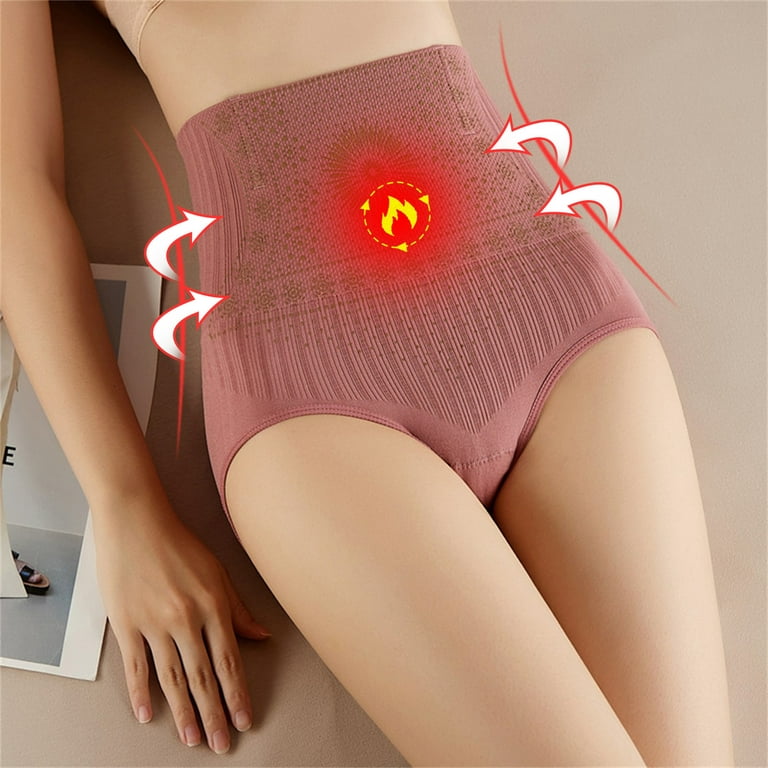 Tummy Control Thong for Women Ladies Anion Comfortable Solid Color Large  Size High Waist Warm Belly Hip Lift Thin Waist Panties Underwear Up to 65%