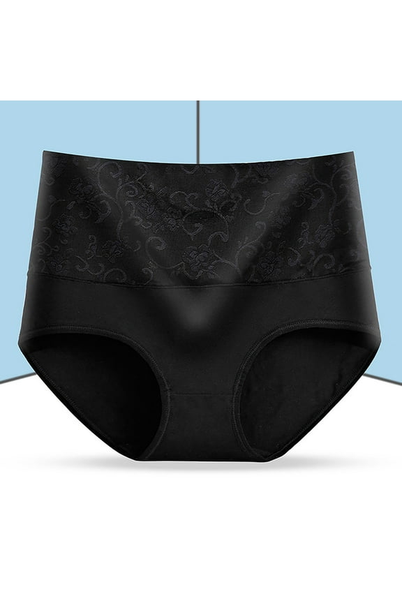 Tummy Control Thong for Women 1 Briefs Comfortable Cotton High Waist Plus Size Underwear Sexy Panties on Clearance