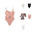 thumbnail image 1 of Tummy Control Tie Knot Swimsuit - Ruched Halter One Piece Bathing Suit with Push Up Underwire, Padded Cups & Adjustable Buckle for Women, 1 of 8