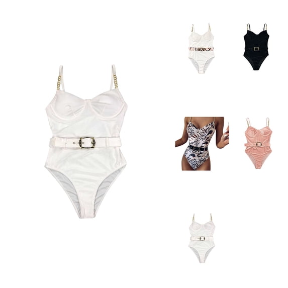 Tummy Control Tie Knot Swimsuit - Ruched Halter One Piece Bathing Suit with Push Up Underwire, Padded Cups & Adjustable Buckle for Women