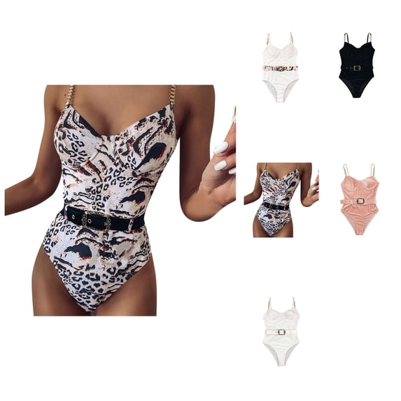 Tummy Control Tie Knot Swimsuit - Ruched Halter One Piece Bathing Suit with Push Up Underwire, Padded Cups & Adjustable Buckle for Women