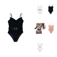 thumbnail image 1 of Tummy Control Tie Knot Swimsuit - Ruched Halter One Piece Bathing Suit with Push Up Underwire, Padded Cups & Adjustable Buckle for Women, 1 of 7