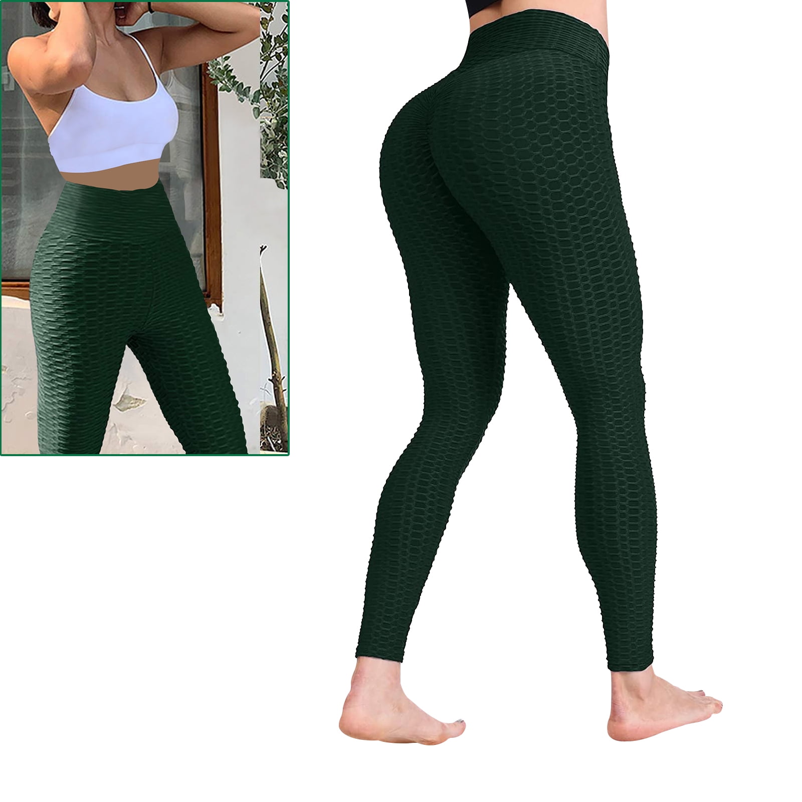 Tummy Control Workout Ruched Butt Lifting Stretchy Leggings, High Waist  Scrunch Booty Yoga Pants for Women Tiktok Leggings (2XL Size, Black)