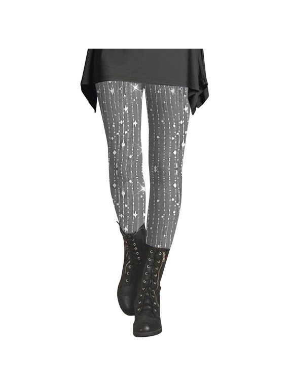 Tummy Control leggings for women Sequin Printed Fashionable Casual Slimming Bottom Pants Women's Fashion Clothing Workout Soft Yoga Pants for Running