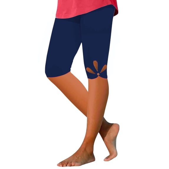 Tummy Control leggings for women High Waisted Lightweight And Comfortable Quarter Pants Solid Color Soft Casual Pants Leggings Women's Fashion Clothing Workout Soft Yoga Pants for Running
