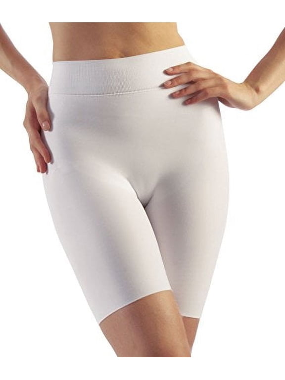 Tummy Flatting & Butt enhancing Compression Shorts. For Slimmer Look & After Cosmetic Surgery. Post-Op Garments. Fine Italian Made Quality & Style. (X-Large White)