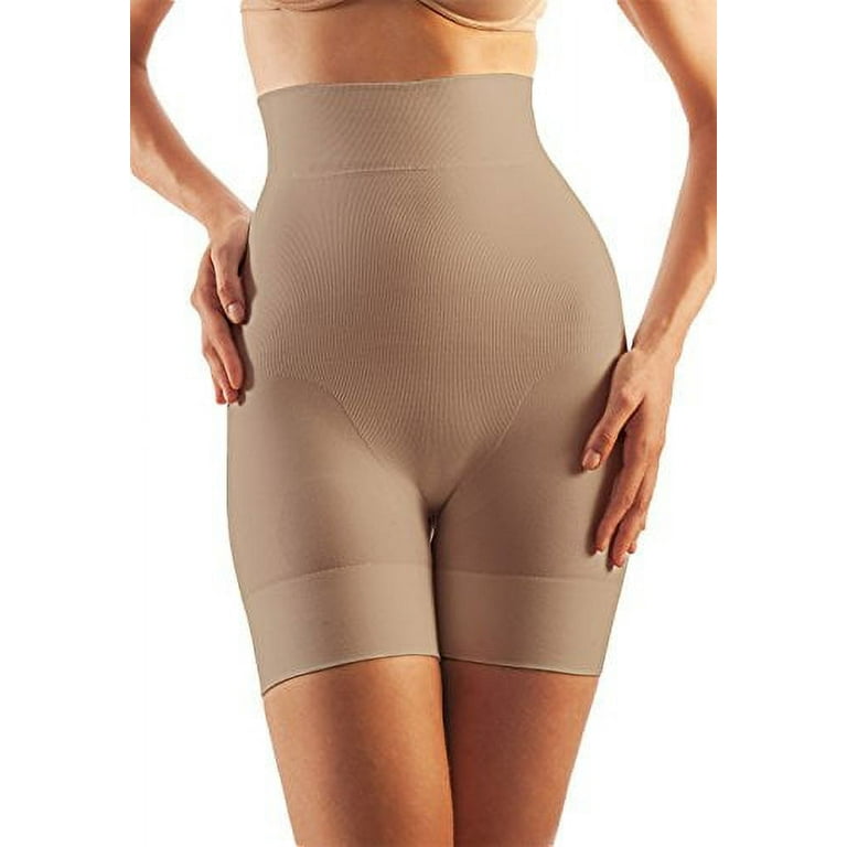 Tummy Flatting & Butt enhancing High Waist Compression Mini Shorts.  Microfiber Shape Wear. For Slimmer Look & After Cosmetic Surgery. Post-Op 