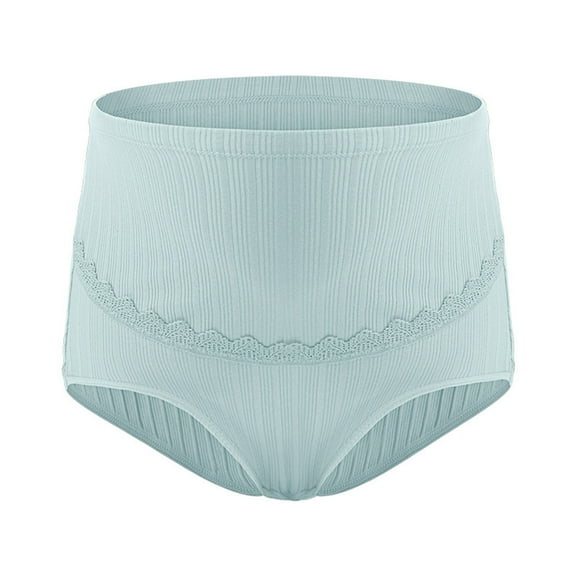 Tummy Panties for Women Women's Lace Underwear Mid-Waisted Ice Silk Full Cover Underwear Soft Satin High Waisted Panties Lightweight Breathable Underpant Briefs Women's Briefs Underwear Blue L