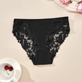 thumbnail image 1 of Tummy Panties for Women Fashion Women's Lace Solid Stretch Panties High Waist Underpants Panties Briefs Black S, 1 of 4